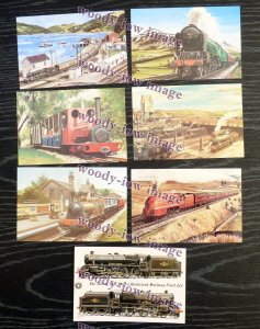 bu043 - 7 art postcards by G S Cooper of Railway - Steam Trains - Mint Condition