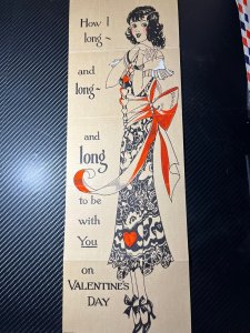 Unknown Year Mint Folded Postcard Long and Long Be With You Woman Valentines Day