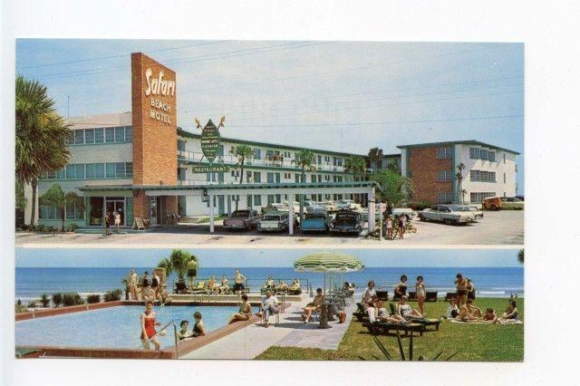 Daytona Beach FL Pool Old Cars Postcard