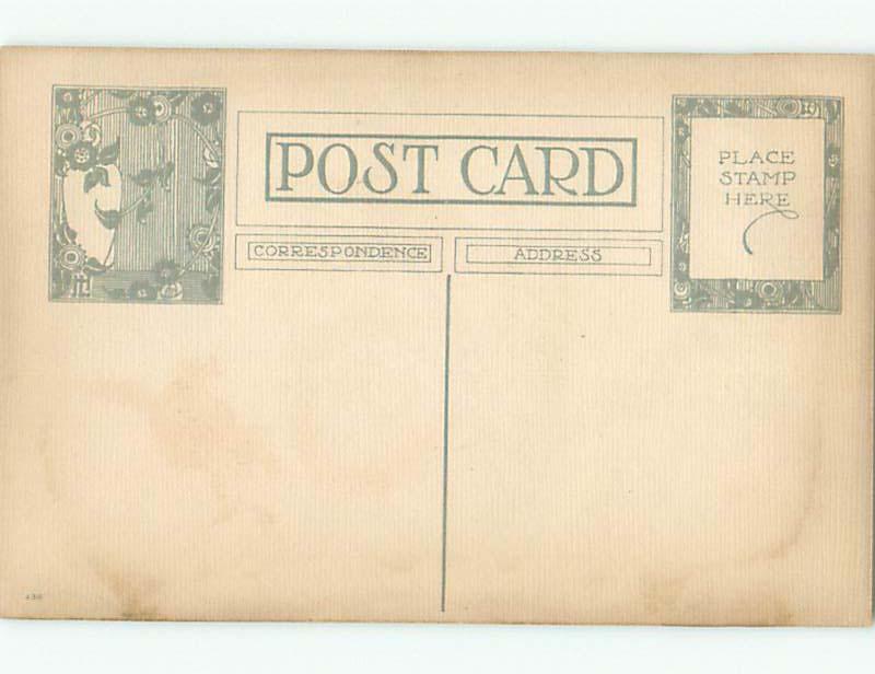 Pre-Linen signed BLACK CAT KNOCKS OVER BABY TAKING BATH k6594