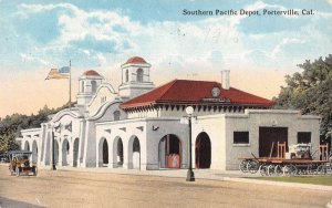 Porterville California Southern Pacific Depot Train Station Postcard AA17745