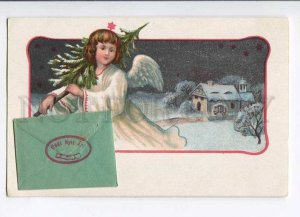 280186 CHRISTMAS X-mas ANGEL Vintage POSTCARD LITTLE Envelope