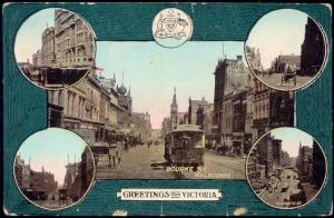 australia, MELBOURNE, Victoria, Bourke Street, TRAM, Multiview (1910s)