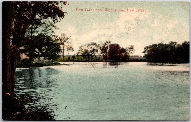 1908 East Lake Near Woodstown New Jersey NJ Nature Attraction Posted Postcard