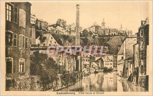 Old Postcard Luxembourg City Grund high