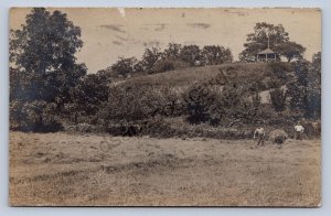 J93/ Catskill New York RPPC Postcard c1910 Farm Scene Men Field 382