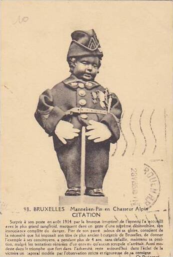 Belgium Brussels Mannekin Pis en Chasseur Alpin 1935