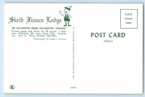 c1960 Killington Vermont Vintage Postcard Skrid Finnen Lodge Road Ski Area Chair