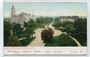 Capitol Square Richmond Virginia 1908 postcard