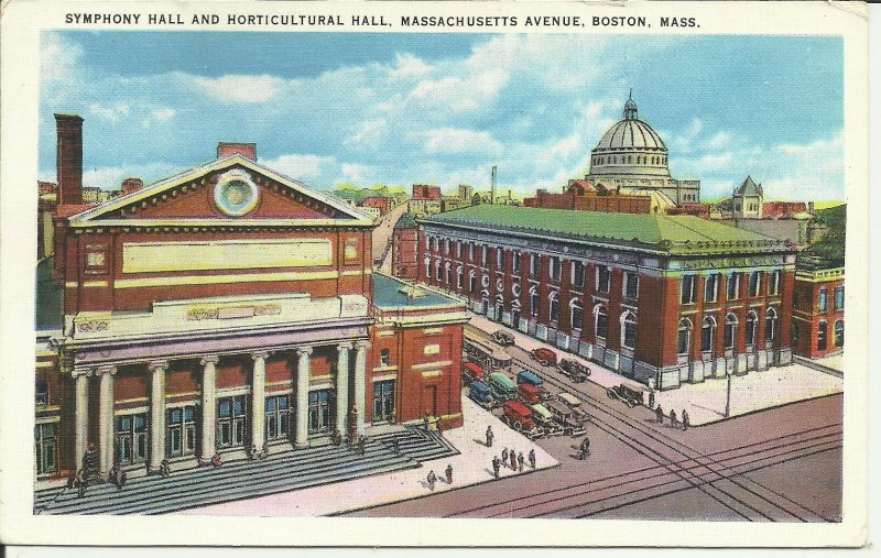 Boston, Mass., Massachusetts Avenue, Symphony Hall and Horticultural Hall