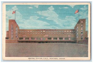 1945 Central Station Canadian National Railway Montreal Quebec Canada Postcard