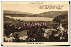 Old Postcard L & # 39Auvergne Poetique Lake And The Village D & # 39Aydat