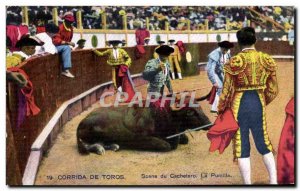 Old Postcard Corrida De Toros Scene Cachetero of La Puntilla