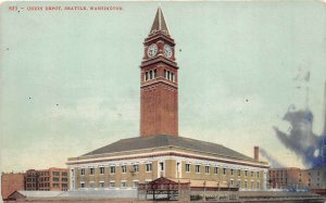 Seattle Washington c1910 Postcard Union Depot Train Station