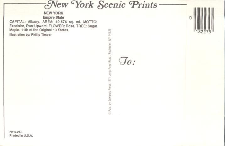 New York State Map  - Flower Rose - Bird Bluebird