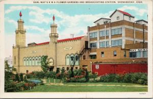 Earl May's KMA Flower Gardens & Broadcasting Shenandoah IA Iowa RPO Postcard E40