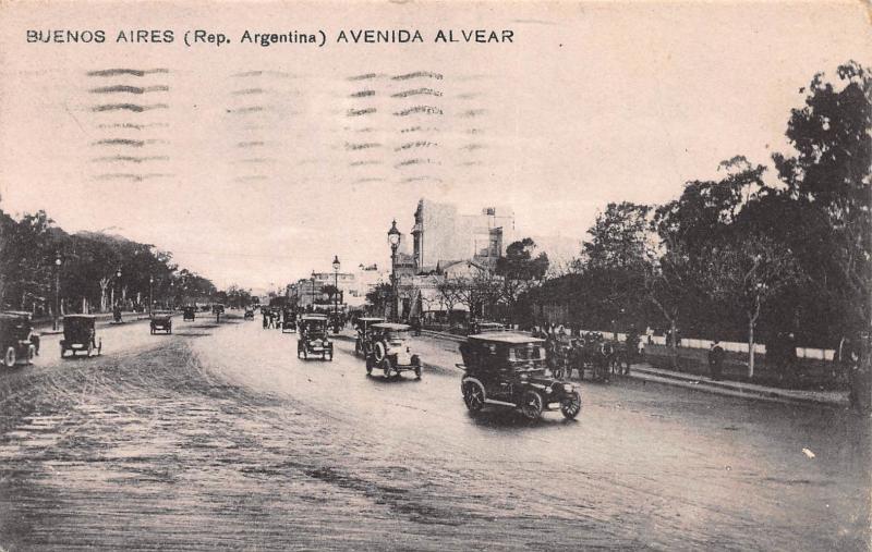 Avenida, Alvear, Buenos Aires, Argentina, Early Postcard, Used in 1922 to Zurich
