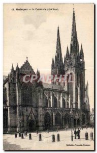 Old Postcard The Cathedral Quimper (North side)