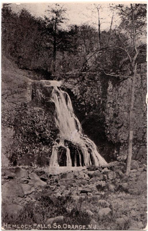 1911 SOUTH ORANGE New Jersey NJ Postcard HEMLOCK FALLS Waterfall