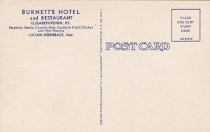 Kentucky Elizabethtown Burnett's Hotel & Restaurant Curteich sk1338