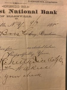 1887 The First National Bank of Ellenville NY New York Letterhead
