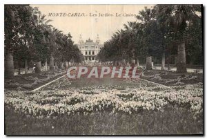 Old Postcard Monte Carlo Casino Gardens