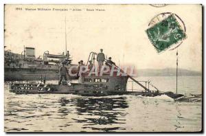 Postcard Old Boat Submarine Submarine Shad