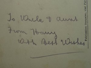 WW1 c1916 Embroidered Silk Postcard NEW YEAR & CHRISTMAS GREETING Insert Message