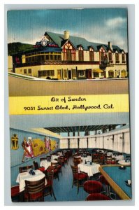 Vintage 1930's Advertising Postcard Bit of Sweden Sunset BL Hollywood California