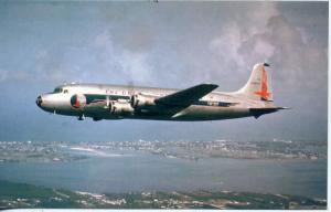 VINTAGE AVIATION POSTCARD EASTERN AIRLINES DC4 AIRPLANE