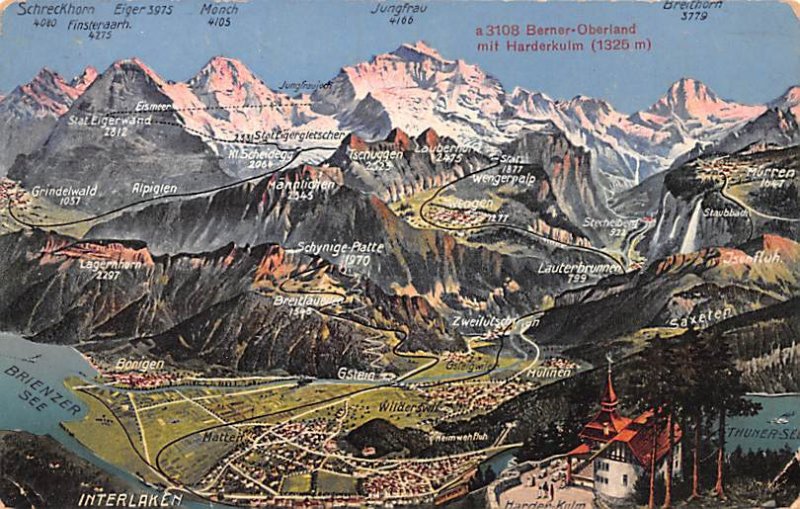 Berner Oberland mit Harderkulm Switzerland 1957 