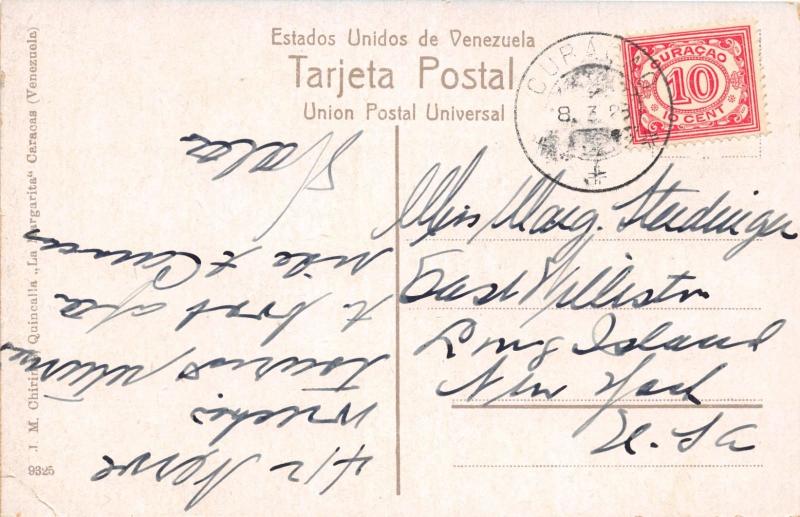 CARACAS VENEZUELA AVENIDA de la ESTACION y ESCUELA MILLITAR POSTCARD 1923