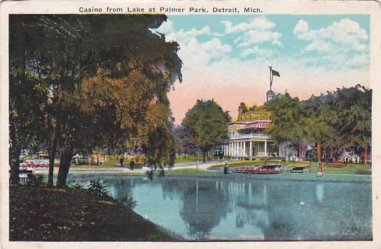 Michigan Detroit Casino From Lake At Palmer Park 1934