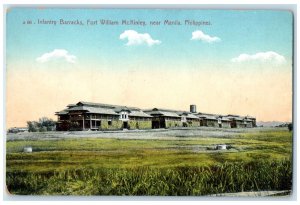 c1910 Infantry Barracks Fort William McKninley Manila Philippines PI Postcard