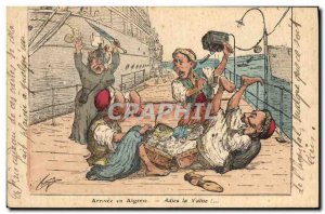 Old Postcard Fantaisie North Africa Illustrator Arrive in Algeria
