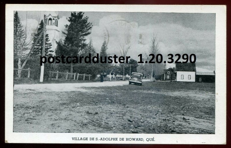 h2646- ST. ADOLPHE D'HOWARD Quebec Postcard 1950s Village Road