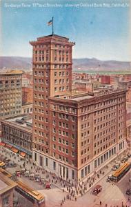 OAKLAND CALIFORNIA~12th & BROADWAY-BANK BUILDING-BIRDSEYE VIEW POSTCARD