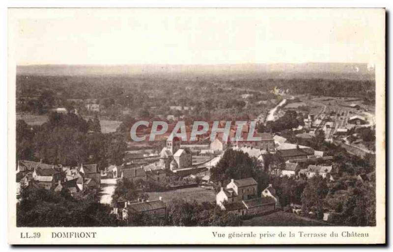 Old Postcard Domfront General view Taking the terrace of Chateau