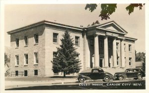 Postcard RPPC 1940s Nevada Carson City Court House automobiles 23-12829