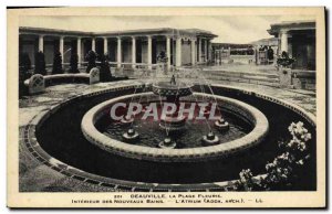 Old Postcard Deauville Beach Fleurie Interior atrium of The New Baths