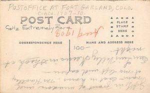 H98/ Fort Garland Colorado RPPC Postcard c1910 Post Office Building Crowd119