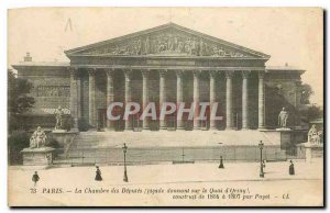 Old Postcard Paris the House of Deputies frontage overlooking the Quai d'Ursa...