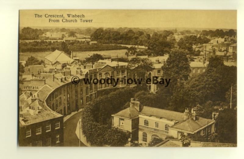 tp7931 - Cambridgeshire - The Crescent from Church Tower in Wishbech -  postcard