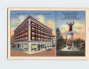 Postcard Francisco Scott Key Hotel, Grave And Monument, Frederick, Maryland