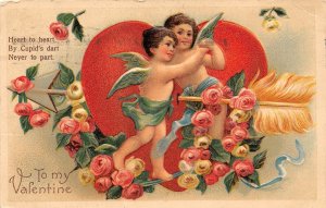 H78/ Valentine's Day Love Holiday Postcard c1910 Cupid 214