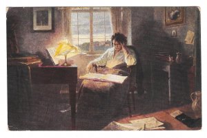 Beethoven at Dawn Working in His Study Artist Eichstaedt HFA Germany Postcard