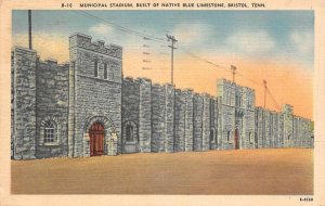 Bristol Tennessee Municipal Stadium, Color Linen, Vintage Postcard U23485