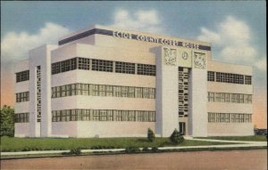 Odessa Texas TX Ector County Court House Linen Vintage Postcard