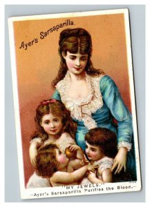 Vintage 1880's Victorian Trade Card Ayer's Sarsaparilla Blood Purifier Quack Med