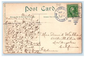 1912 Lynn Massachusetts MA, Post Office Building Car Street View Postcard